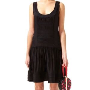 EUC Vintage Diane Von Furstenberg Black Pleated Mini Wills Dress Size 0